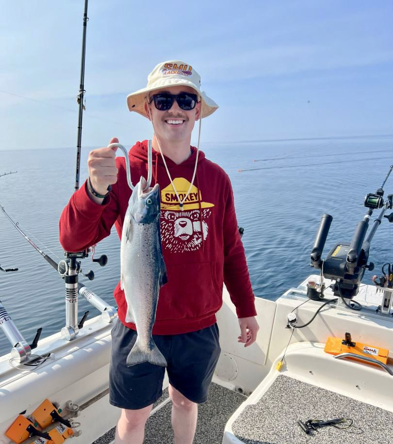 A single rainbow trout caught fishing in MI.