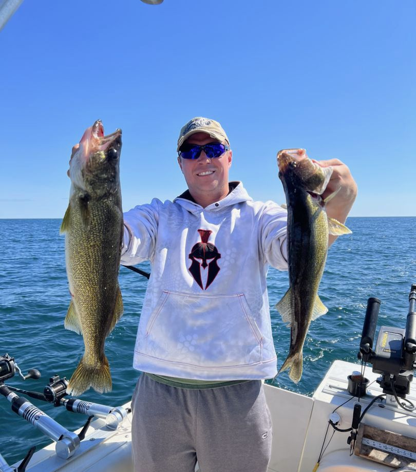 Two walleye fish caught in Harrisville