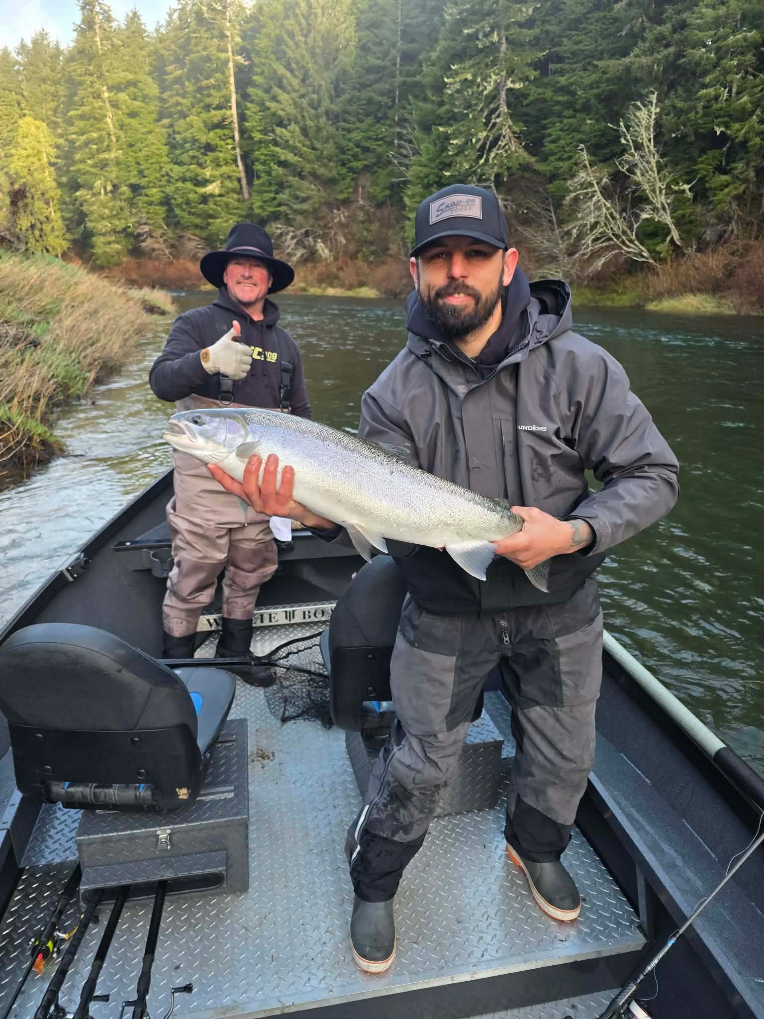 Rainbow trout catch on fishing boat in Lincoln City OR