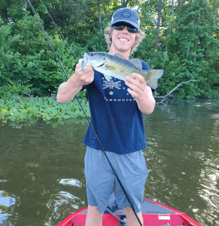 Angler holding a 13-inch fish in VA
