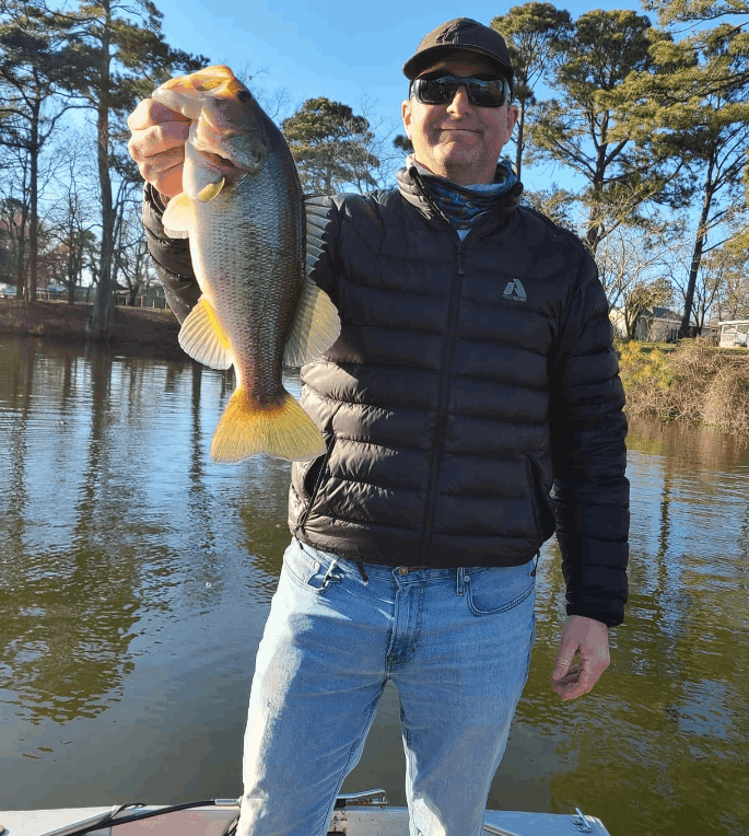 Angler with a fish in Virginia Beach