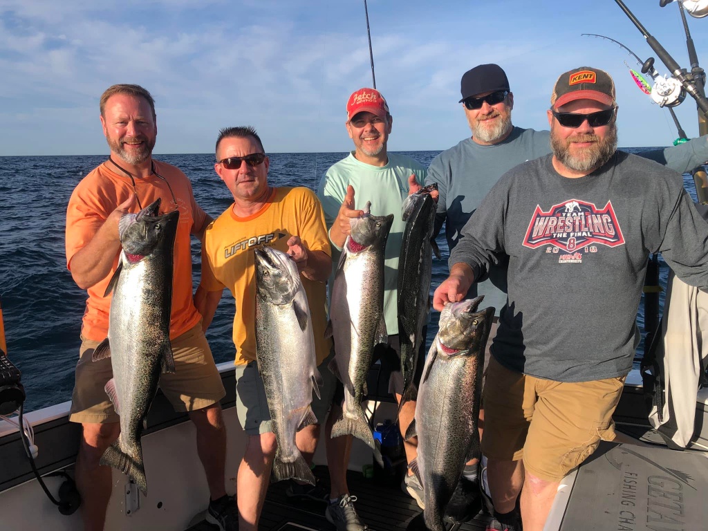 Four rainbow trout caught in Whitehall