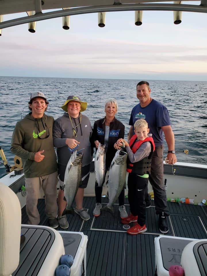 Three chinook salmon caught fishing in MI