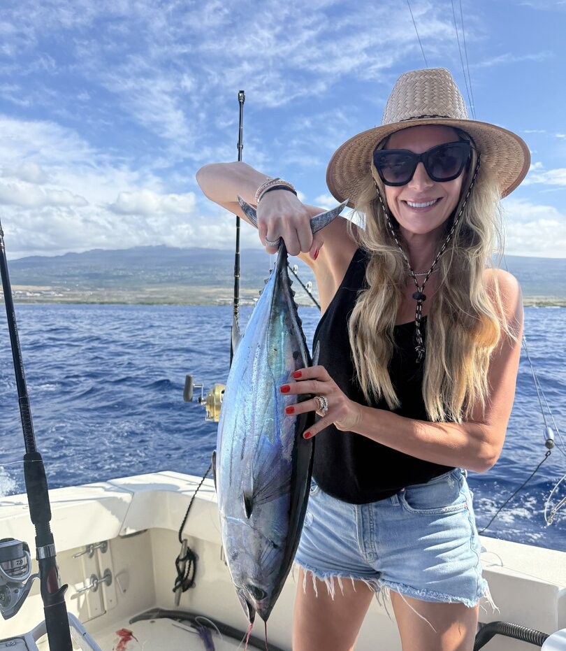 Skipjack tuna caught while fishing in Kailua-Kona Hawaii