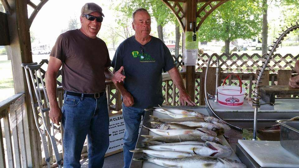 Two people fishing in Michigan