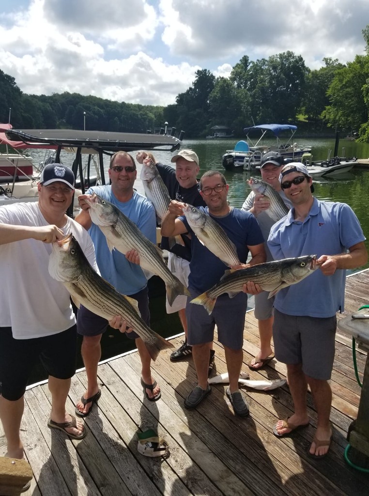 Two striped bass caught during a fishing trip in Hardy