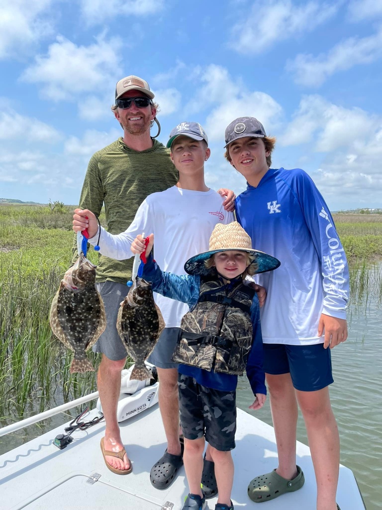 Two summer and southern flounder, each around 15 inches long, caught in Georgetown.