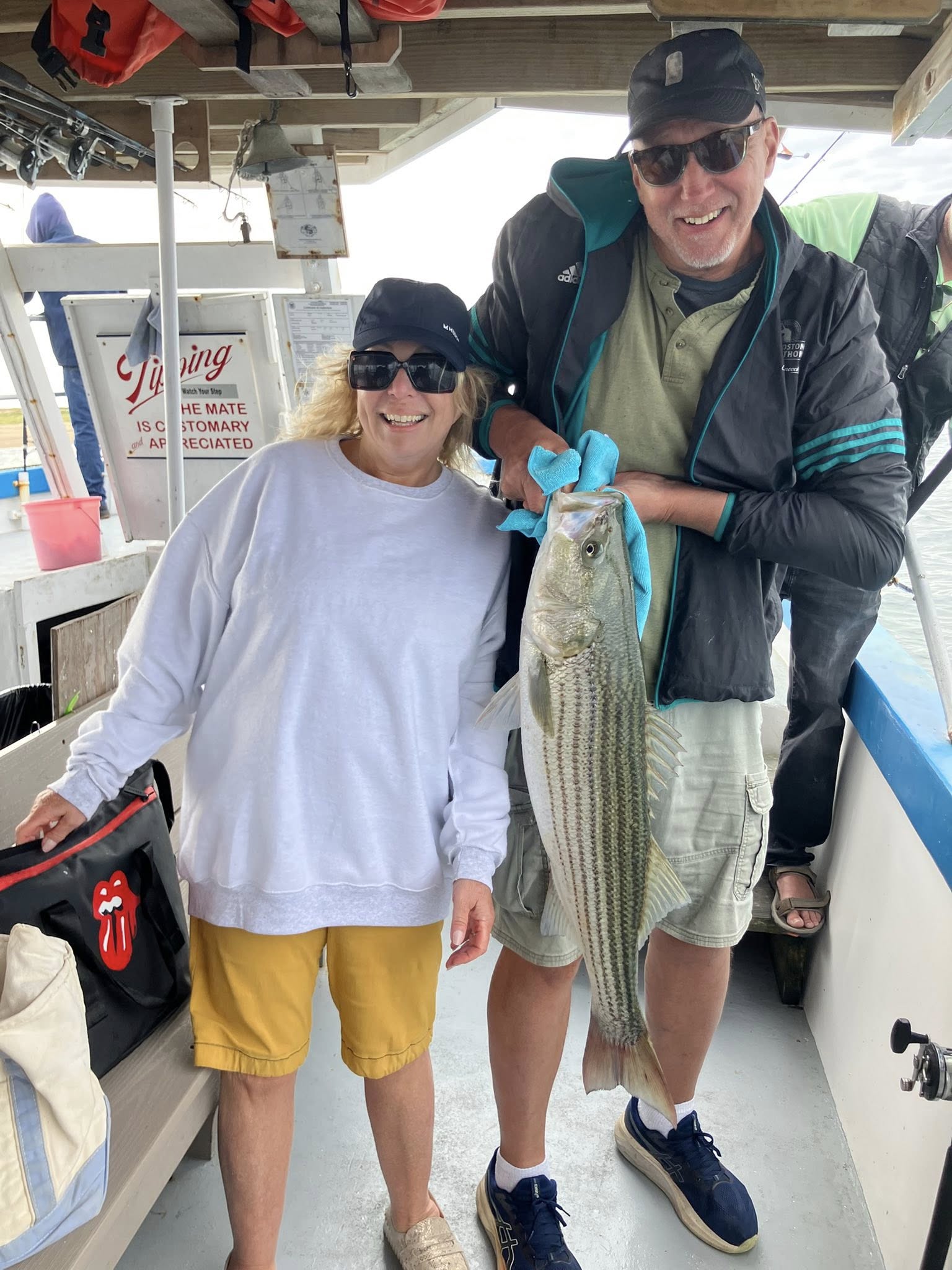Striped bass caught while fishing in MA