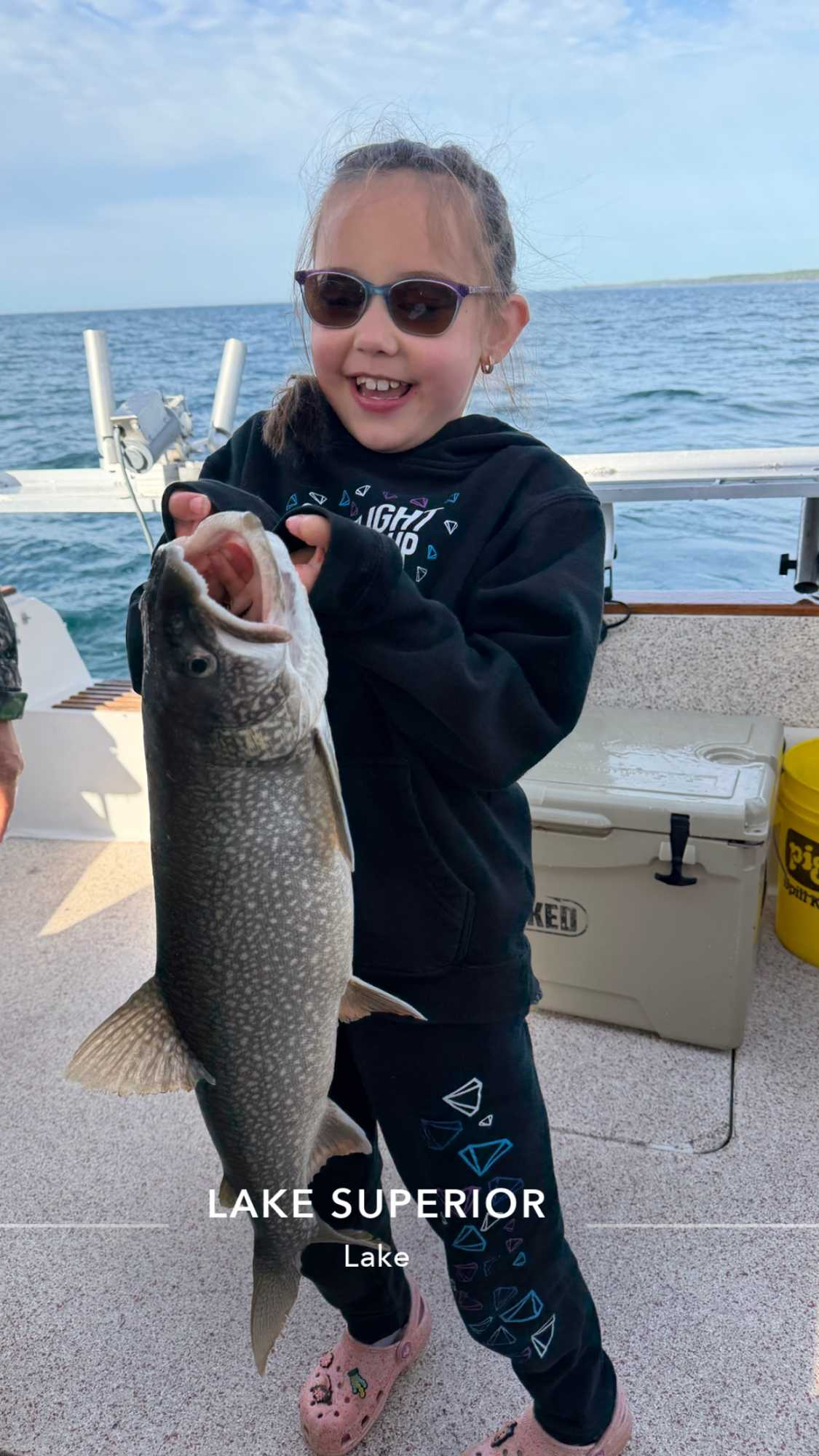 Lake trout caught during fishing charter on Lake Superior near Knife River Minnesota