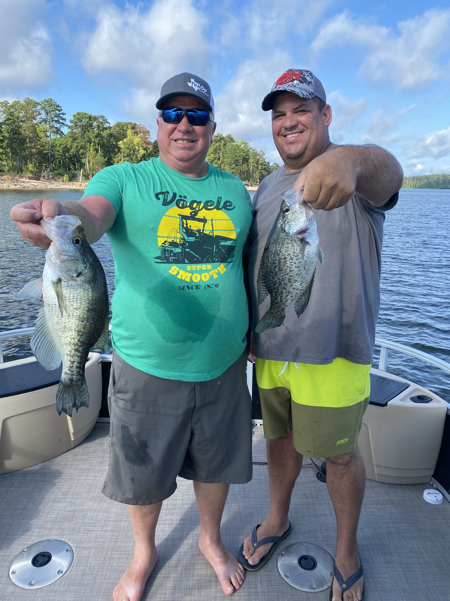 Two white crappie and crappie fish caught in TX