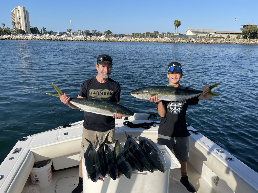 Two King Mackerel, each 23 inches long, caught while fishing in CA