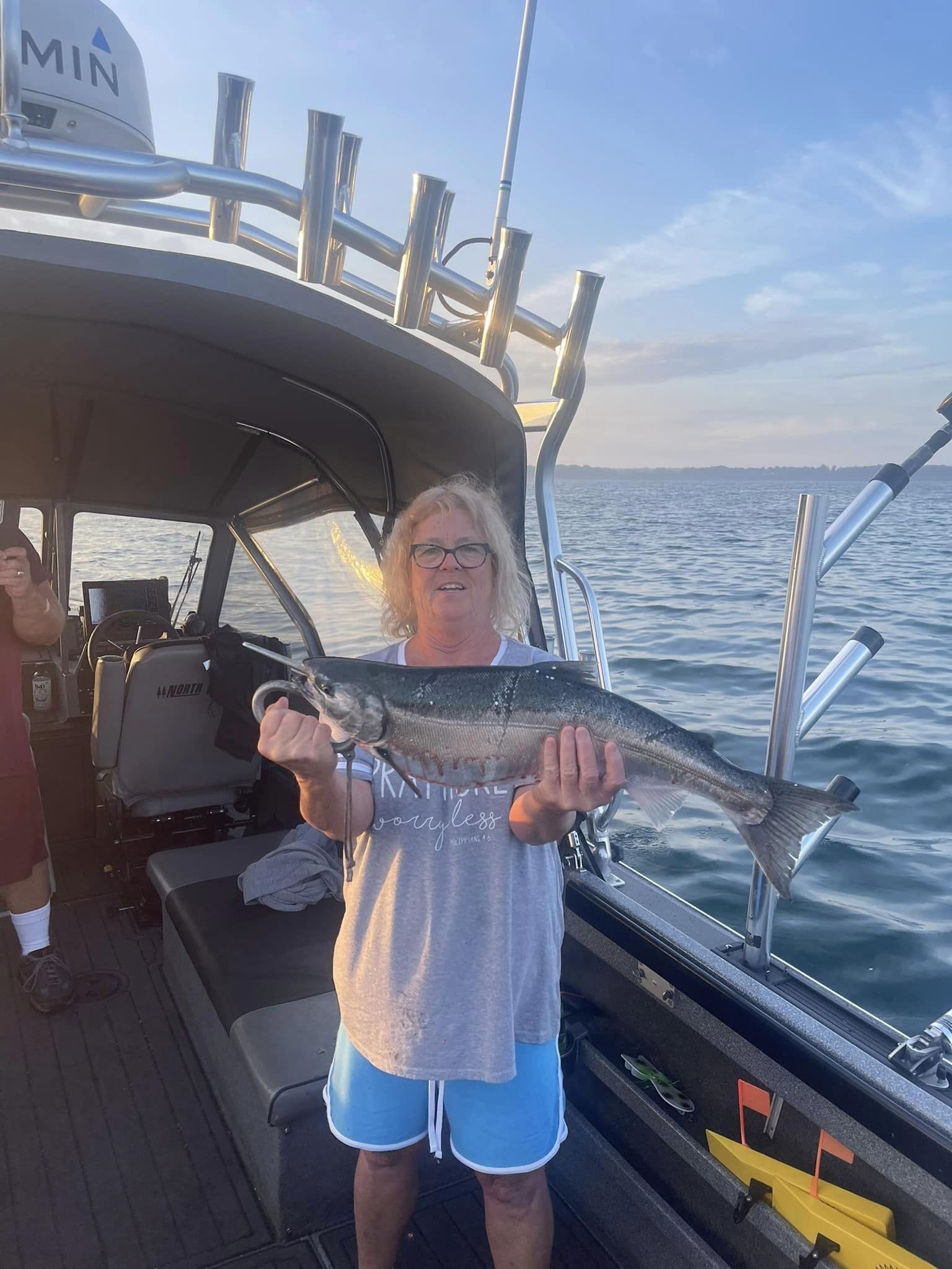 Fisherman catches a 27-inch fish at Lakeside Marblehead