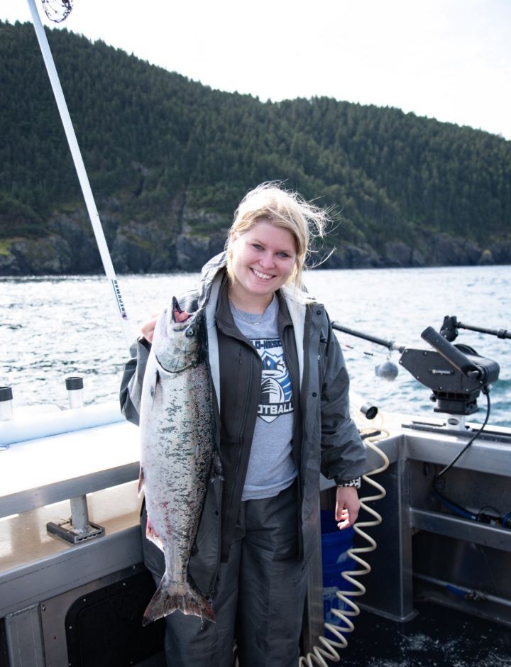 A lone angler fishing in the Kenai Peninsula