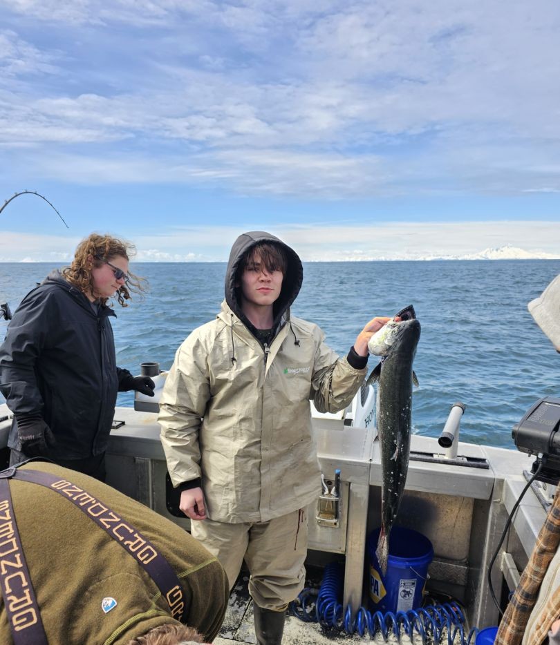Two people fishing on the Kenai Peninsula