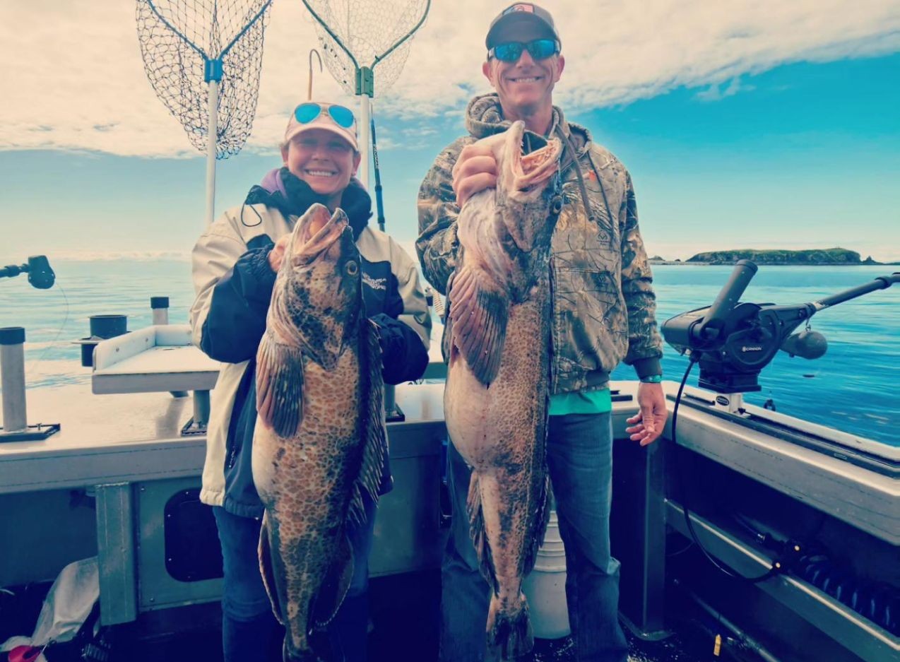 Two people fishing in Alaska