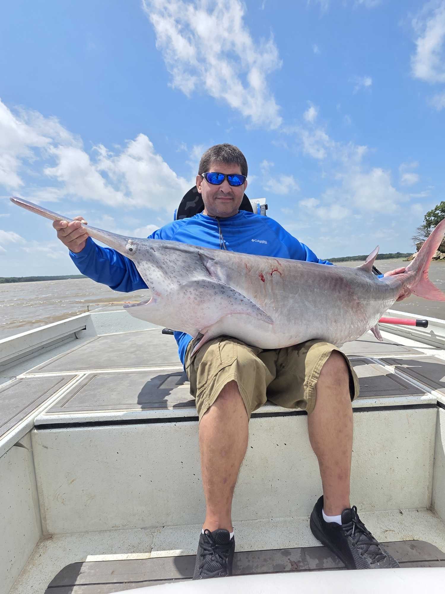 Large catfish caught during fishing trip in Glencoe Oklahoma