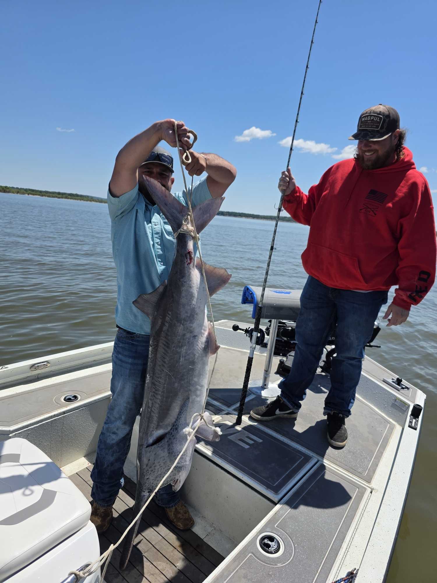 Large fish caught on fishing charter in Glencoe Oklahoma