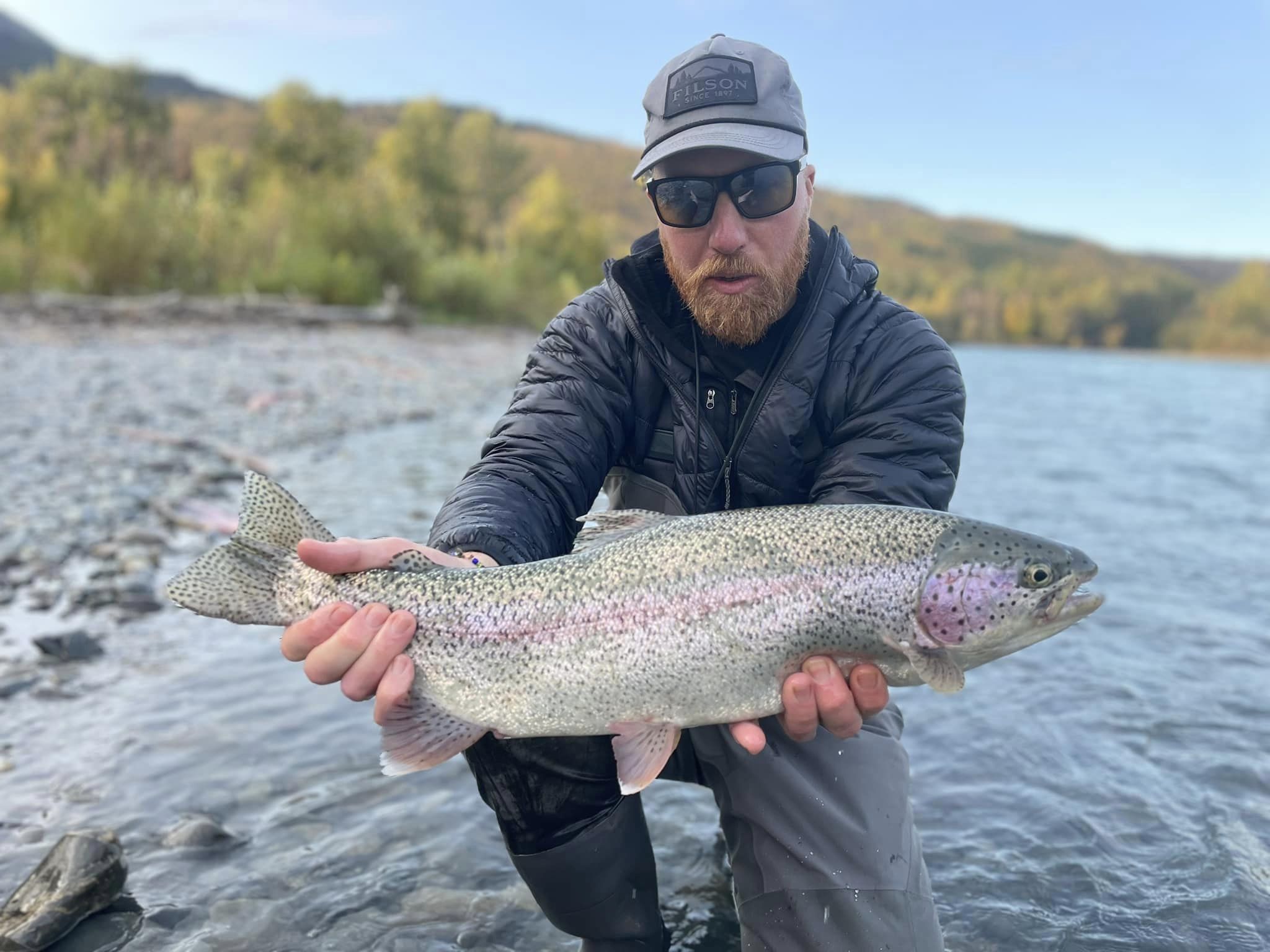 A single rainbow trout caught in Cooper Landing