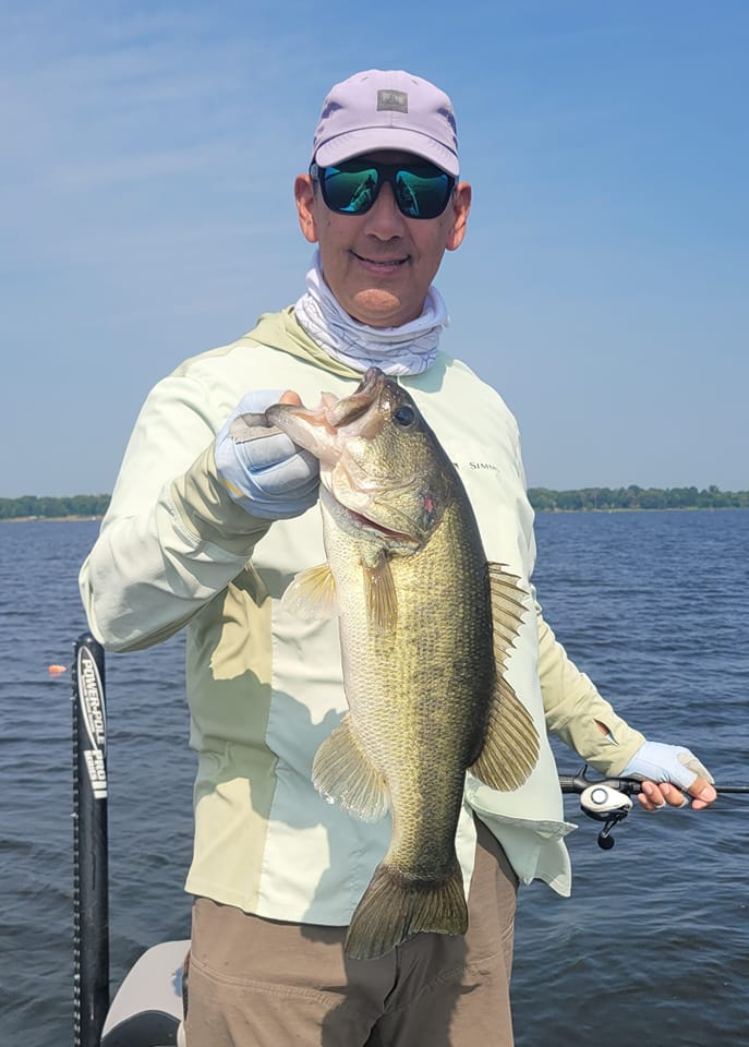 A largemouth bass caught while fishing in TX