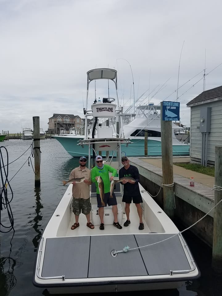 3 people fishing in Hatteras