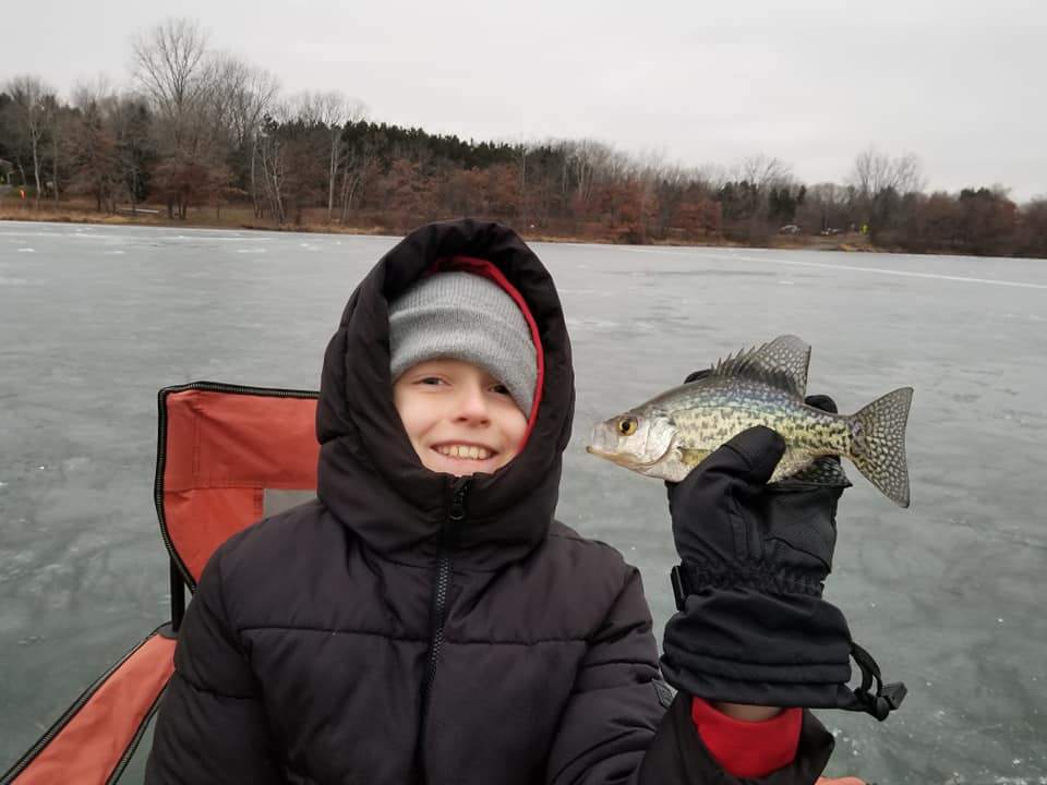 A white crappie fish caught in Maplewood