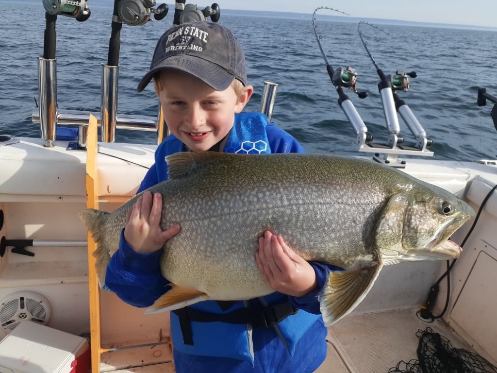 Caught a 21-inch lake trout while fishing in PA