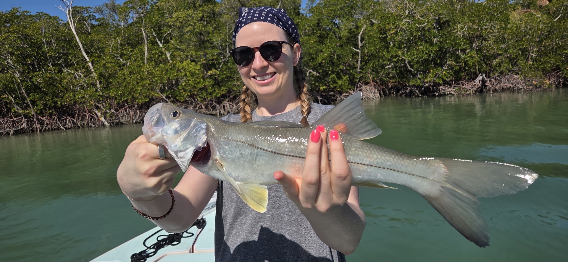 Fat snook catch during fishing trip in Naples FL