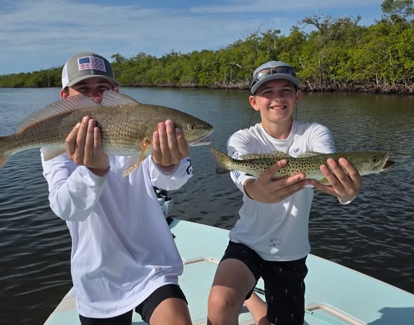 Naples inshore fishing charter boat targeting snook, redfish, and tarpon in coastal waters