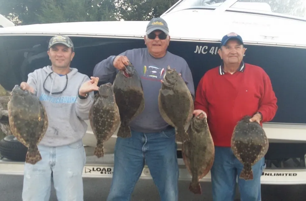 Summer and Southern Flounder, 16-inch fish, caught in Beaufort