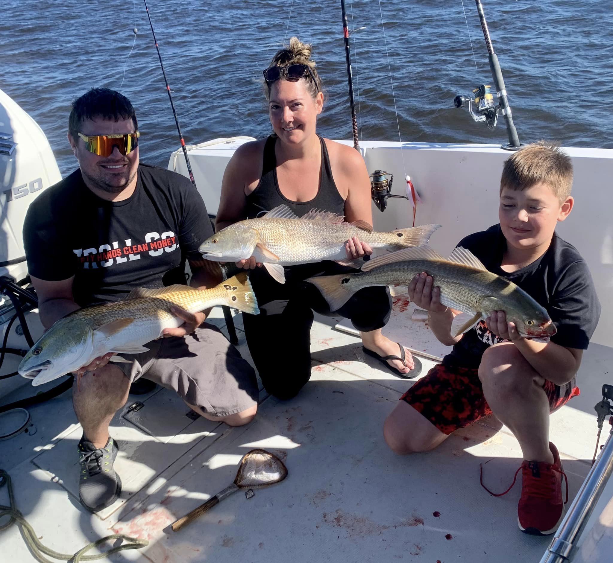 3 redfish caught fishing in FL