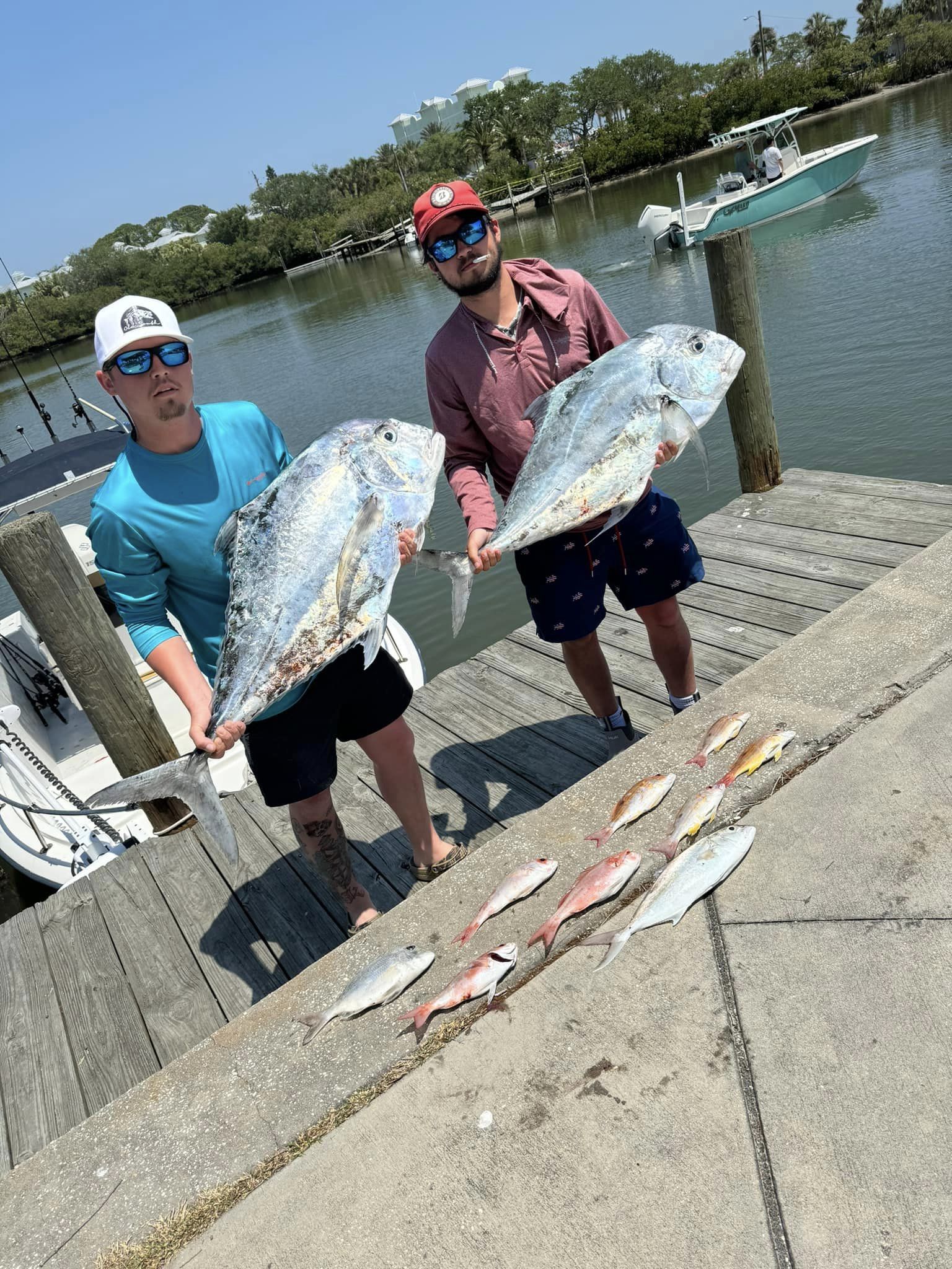 3 African Pompano fish caught fishing in FL