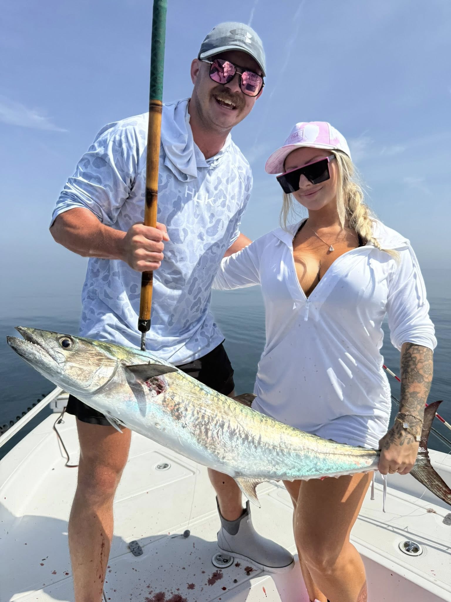 King mackerel catch displayed on fishing boat in Jacksonville FL