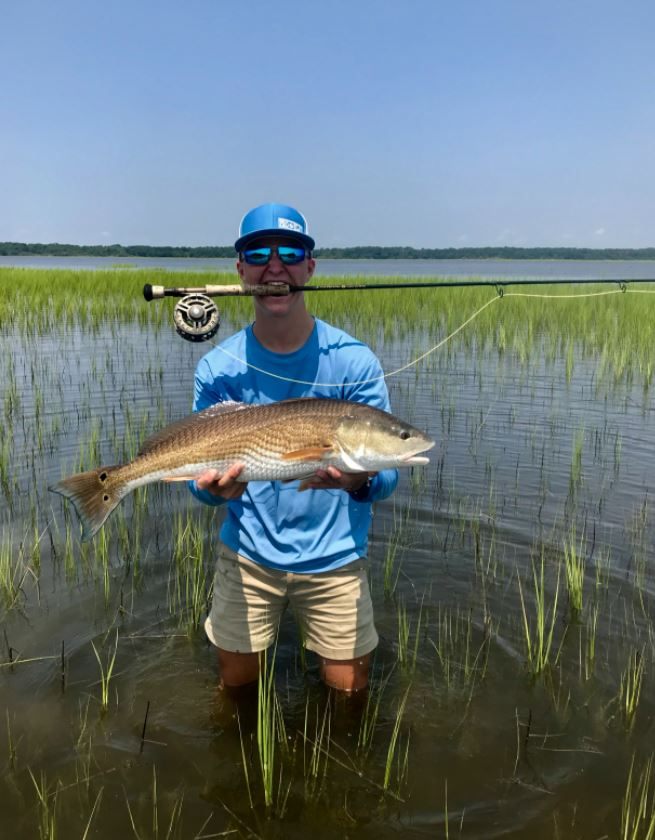 A redfish measuring 23 inches caught in Beaufort