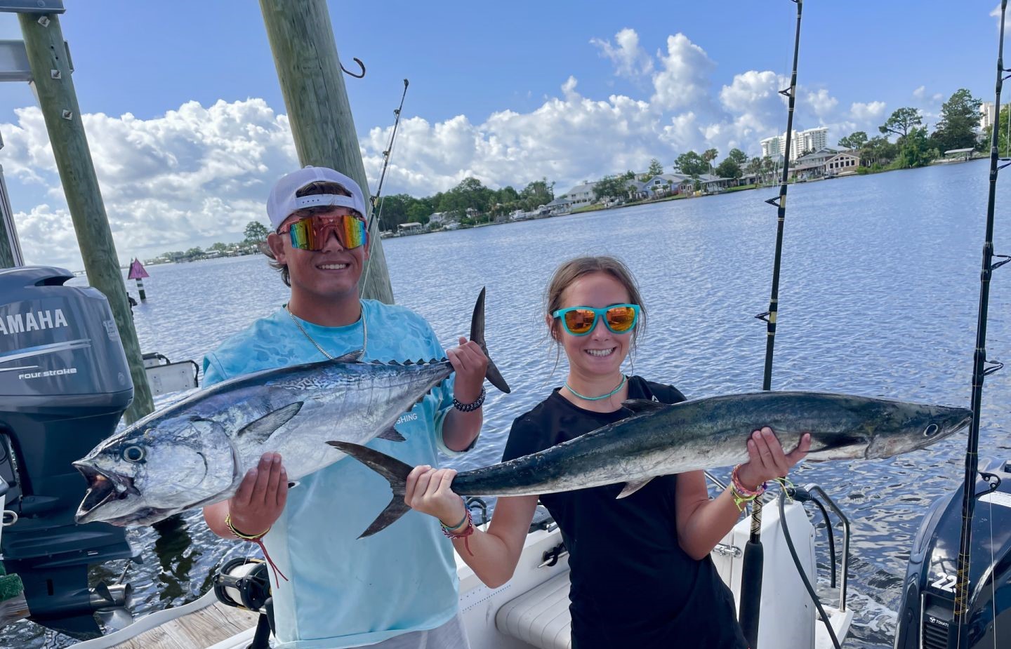Two yellowfin tuna, 26 inches long, caught while fishing in FL