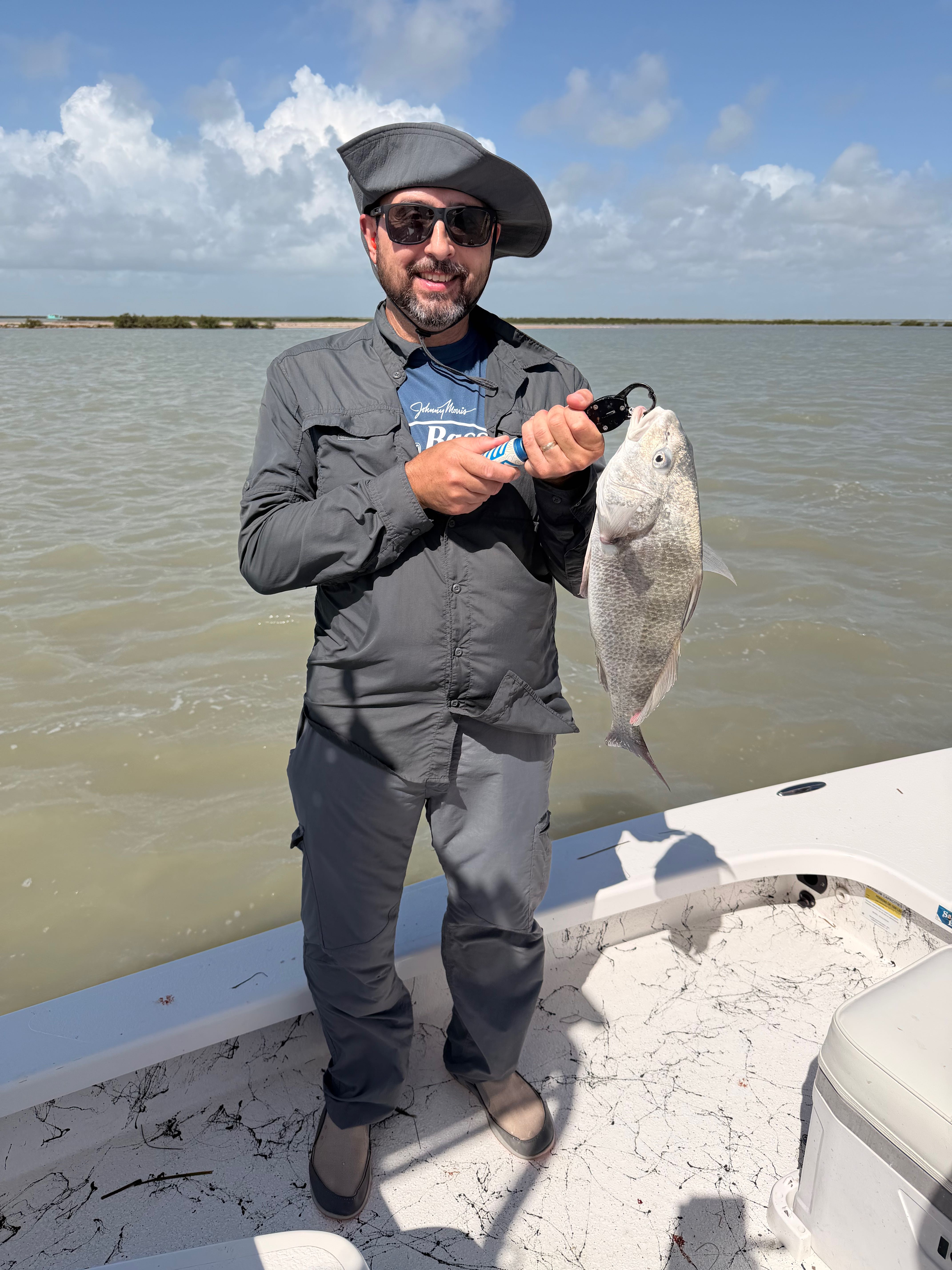 Black drum caught while fishing on South Padre Island TX
