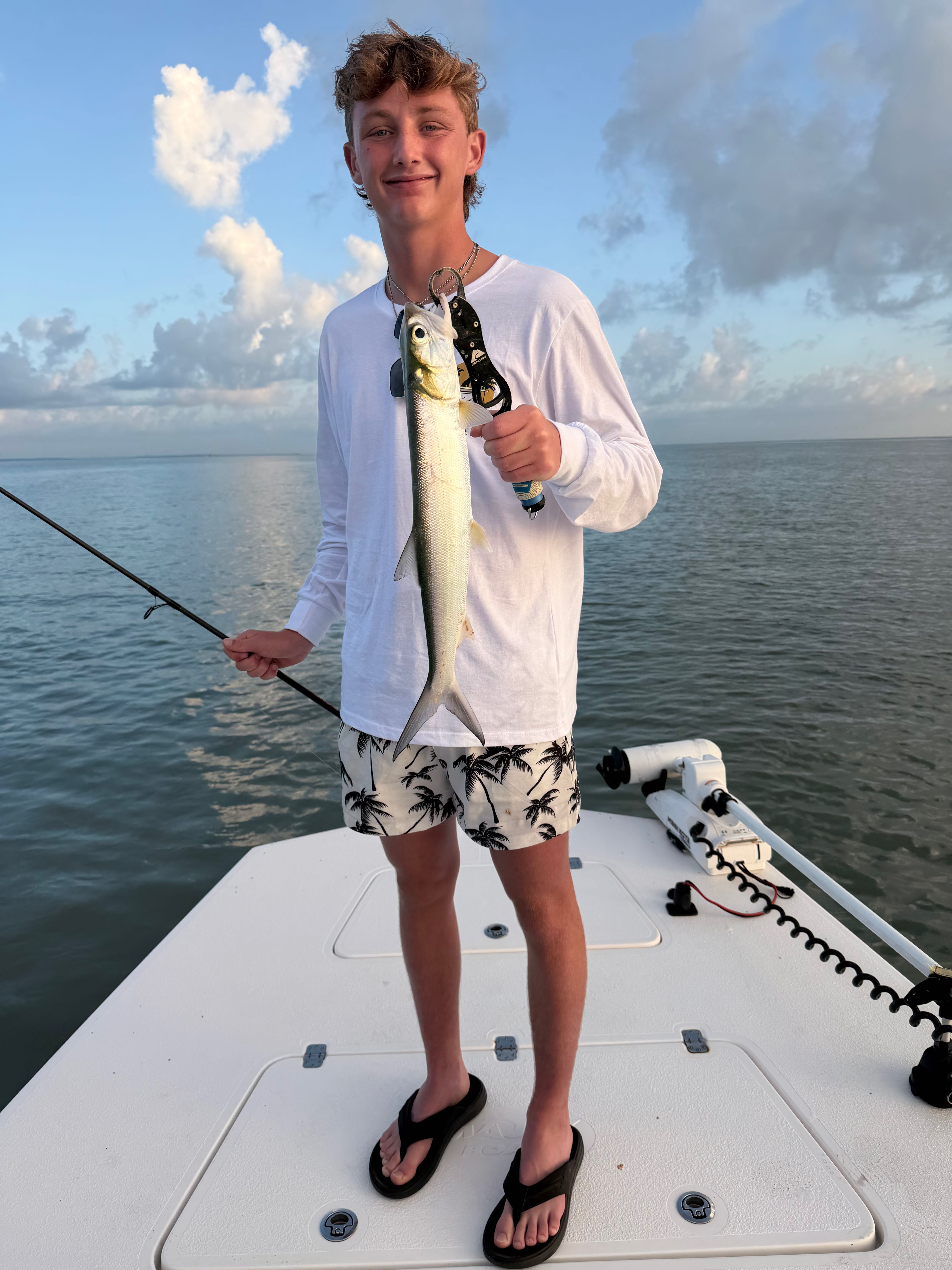 Ladyfish catch on fishing boat in South Padre Island TX waters