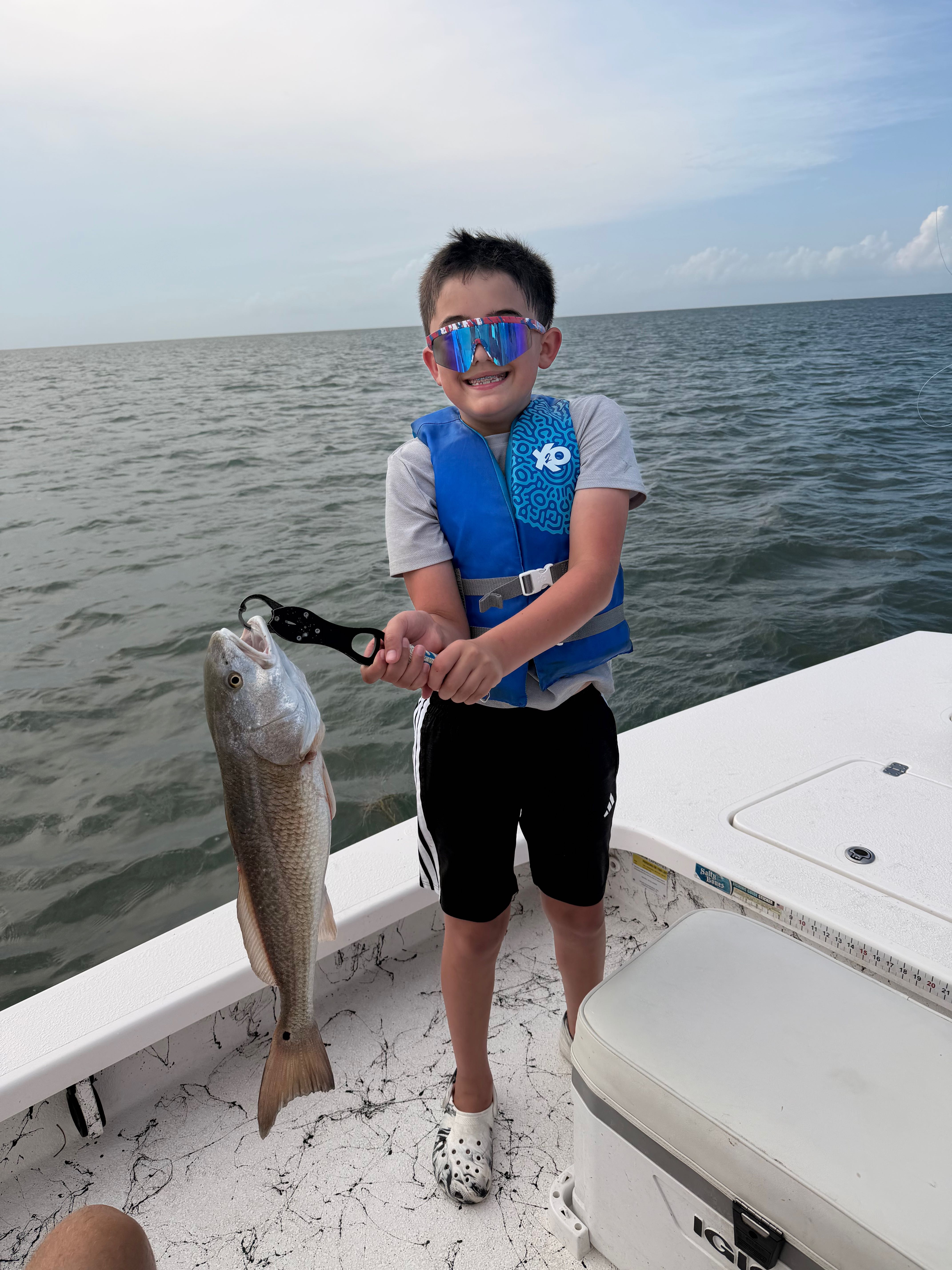 Redfish caught while fishing on boat in South Padre Island TX waters