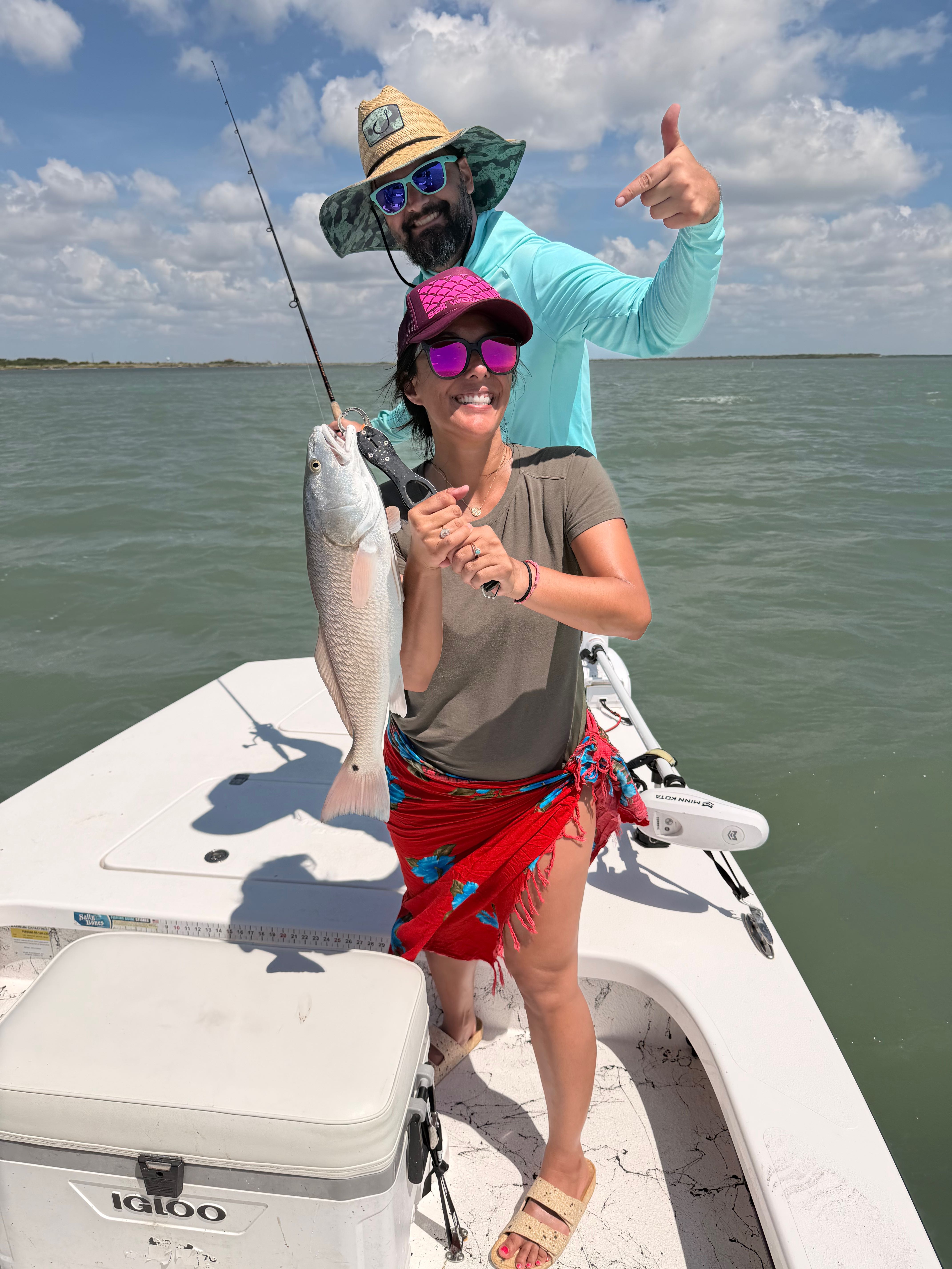 Redfish caught while fishing on boat in South Padre Island TX waters