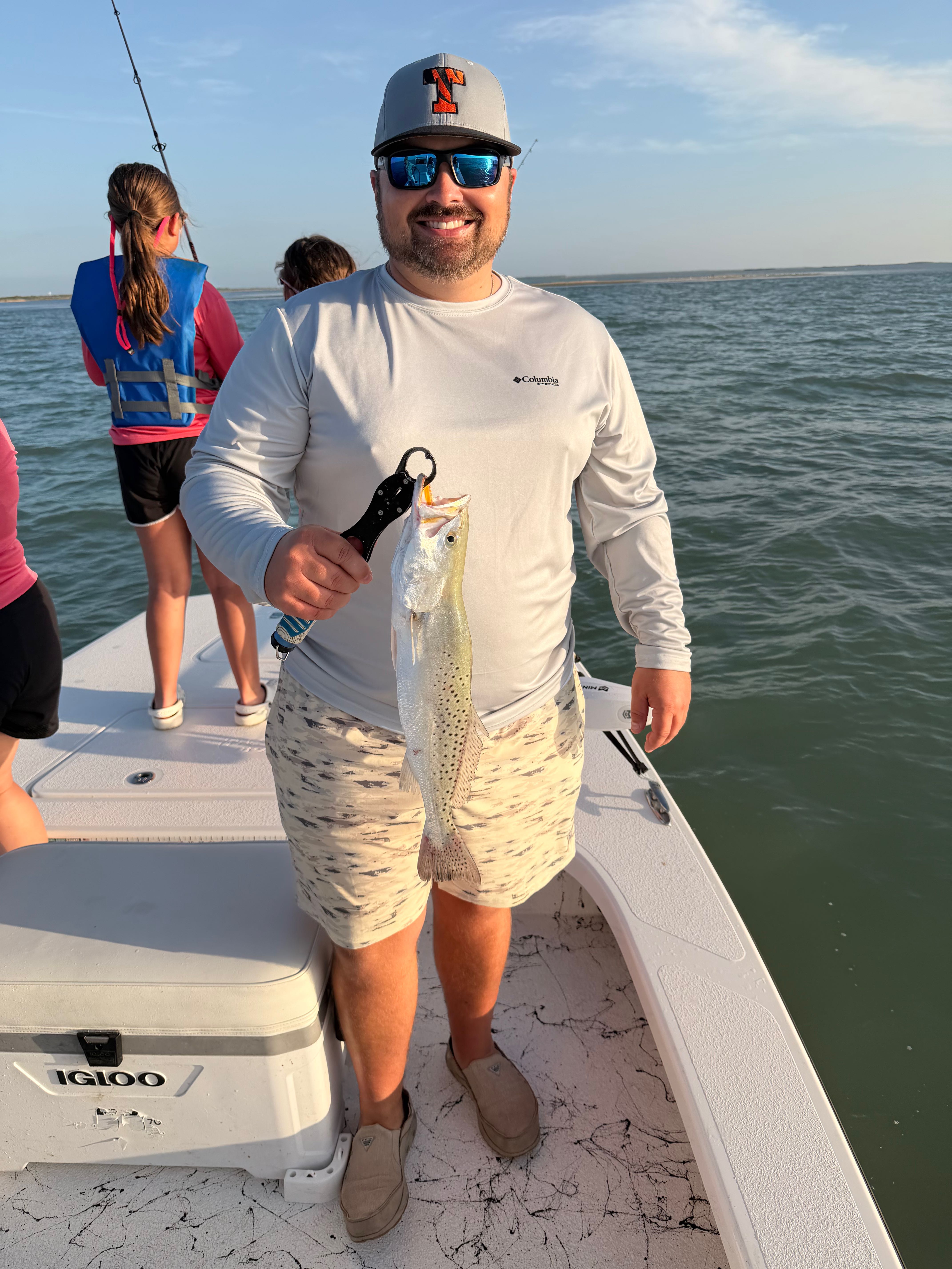 Speckled trout caught fishing on boat at South Padre Island TX