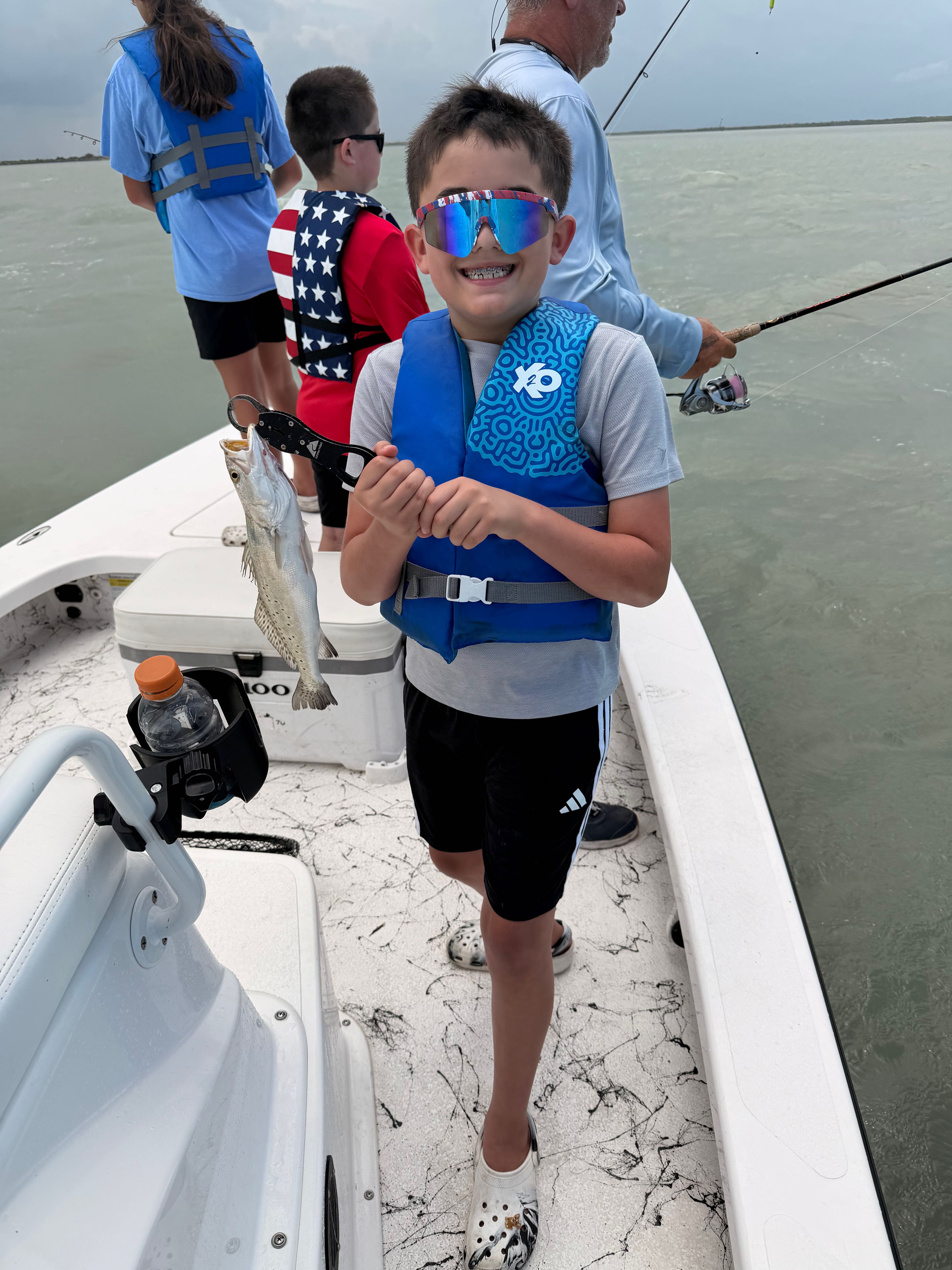 Speckled trout catch on fishing boat in South Padre Island TX waters