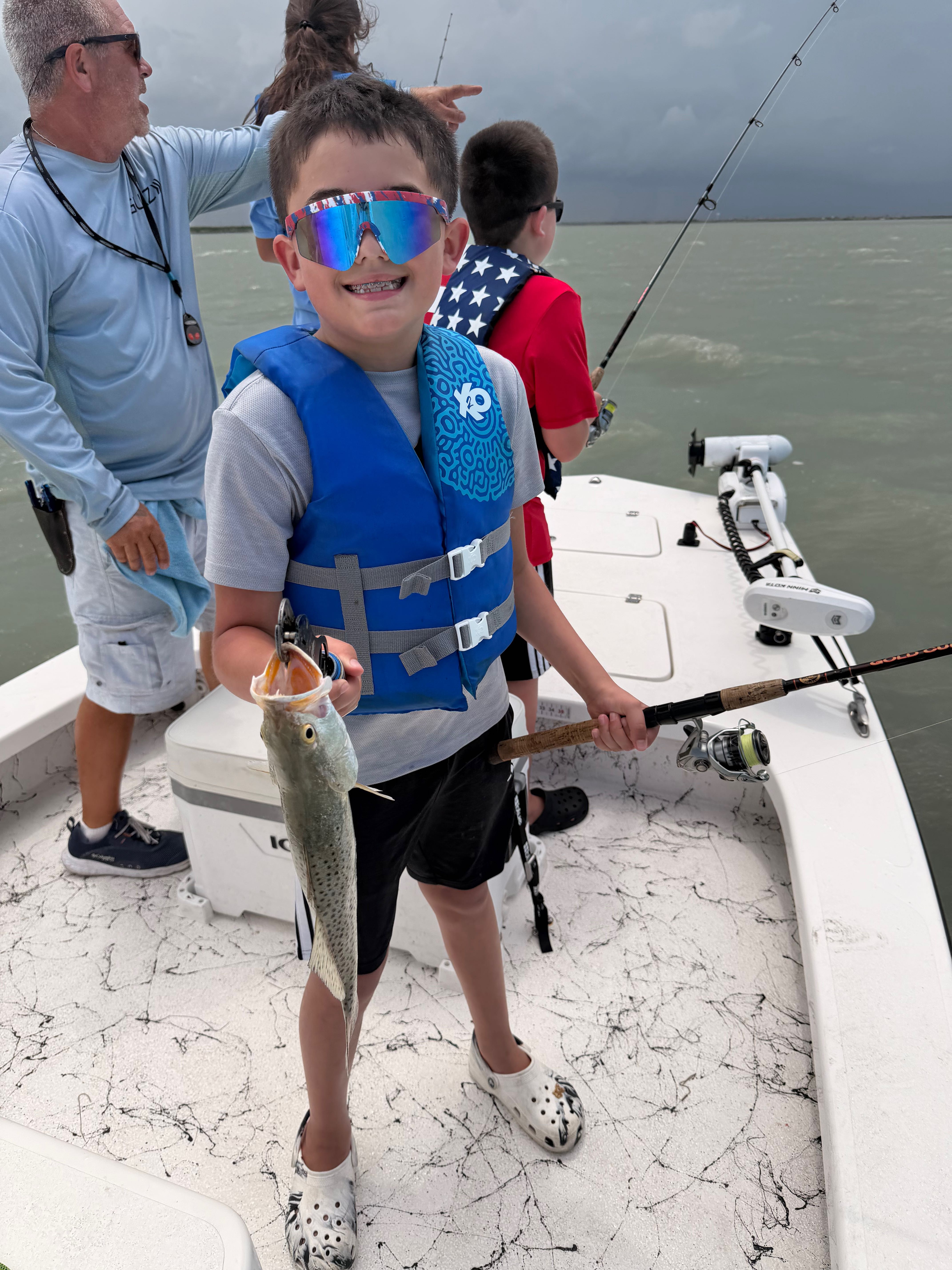 Speckled trout caught fishing on boat at South Padre Island TX