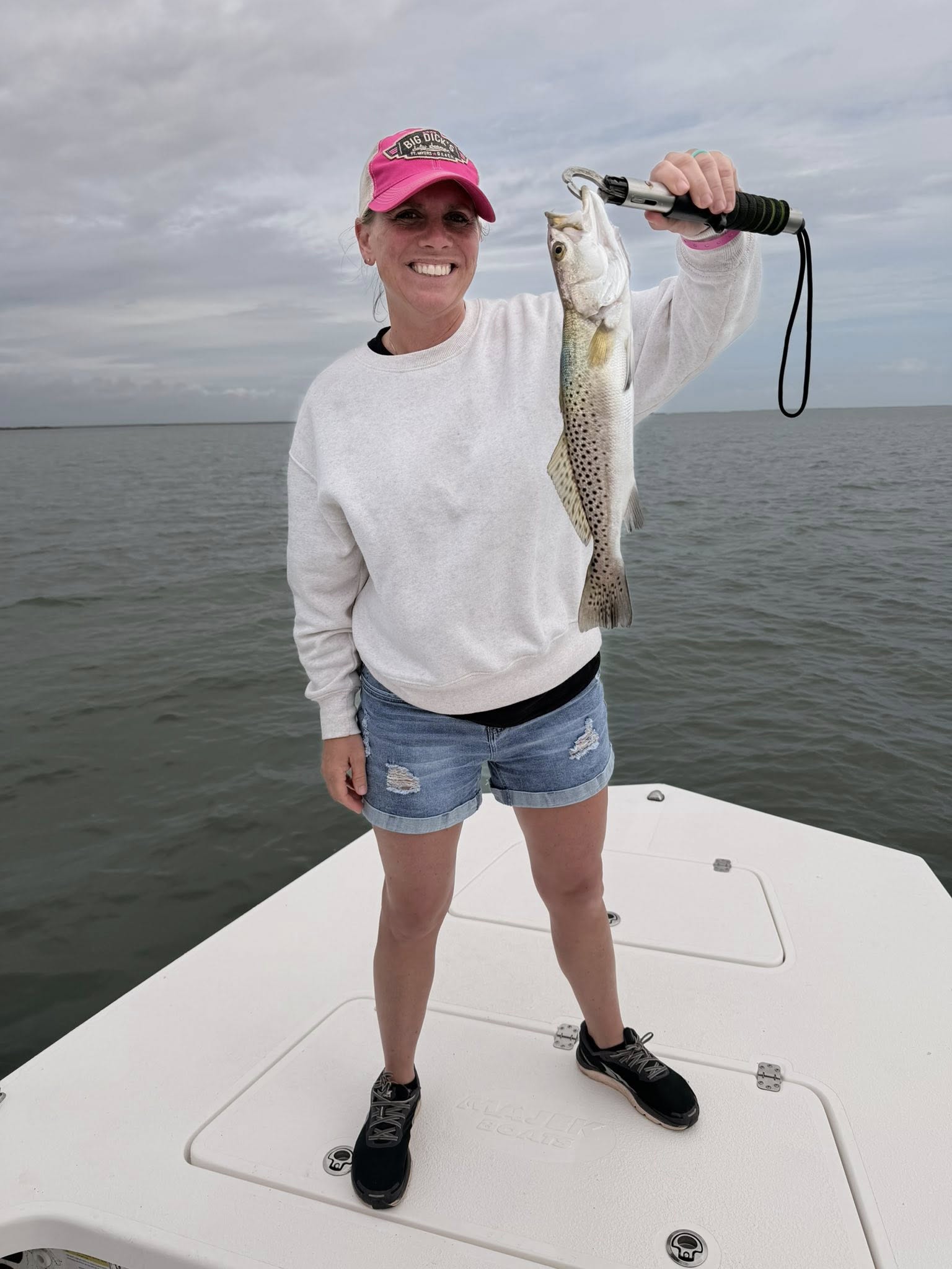 Speckled trout caught while fishing on boat at South Padre Island TX