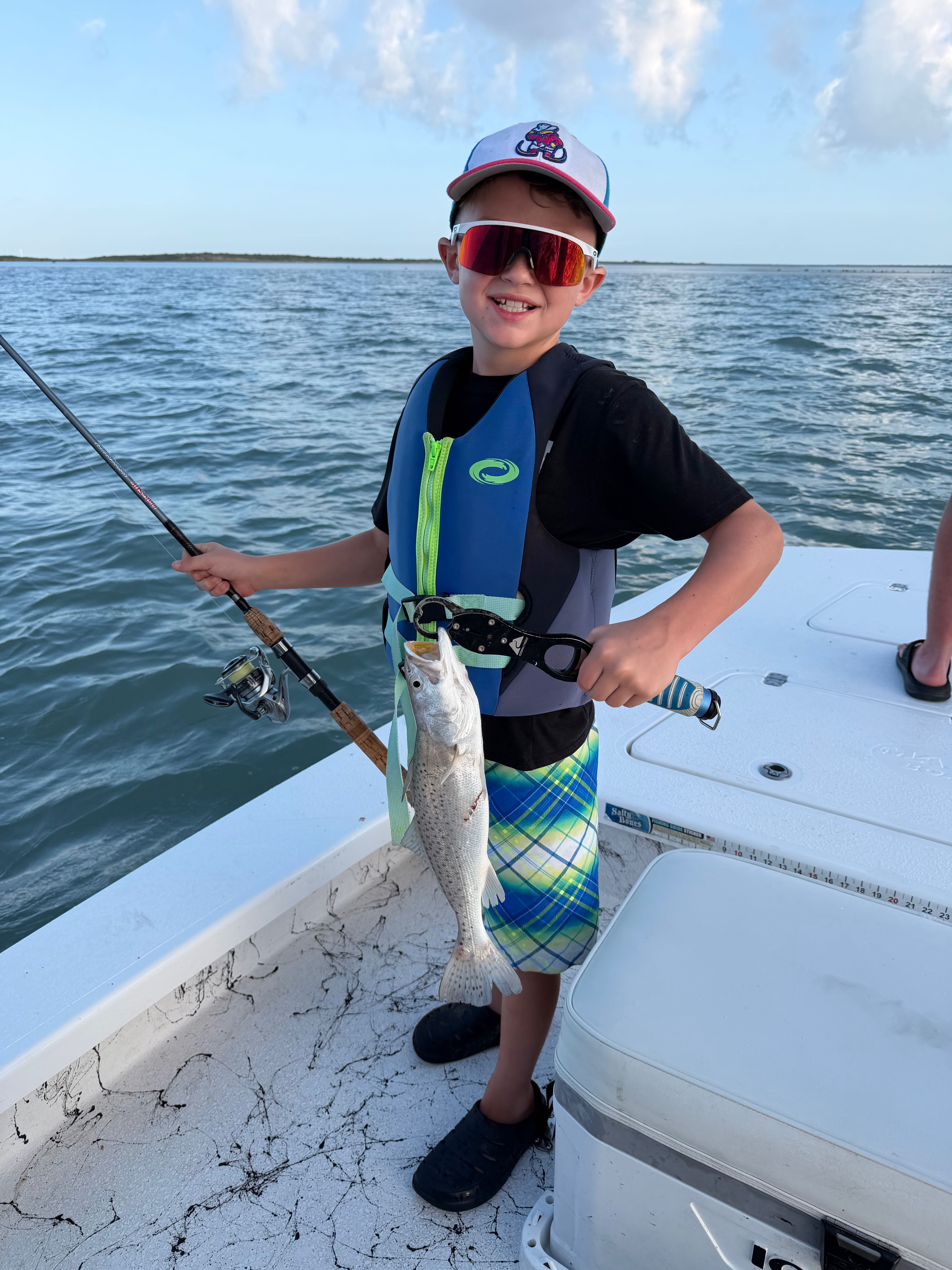 Speckled trout catch on fishing boat at South Padre Island TX