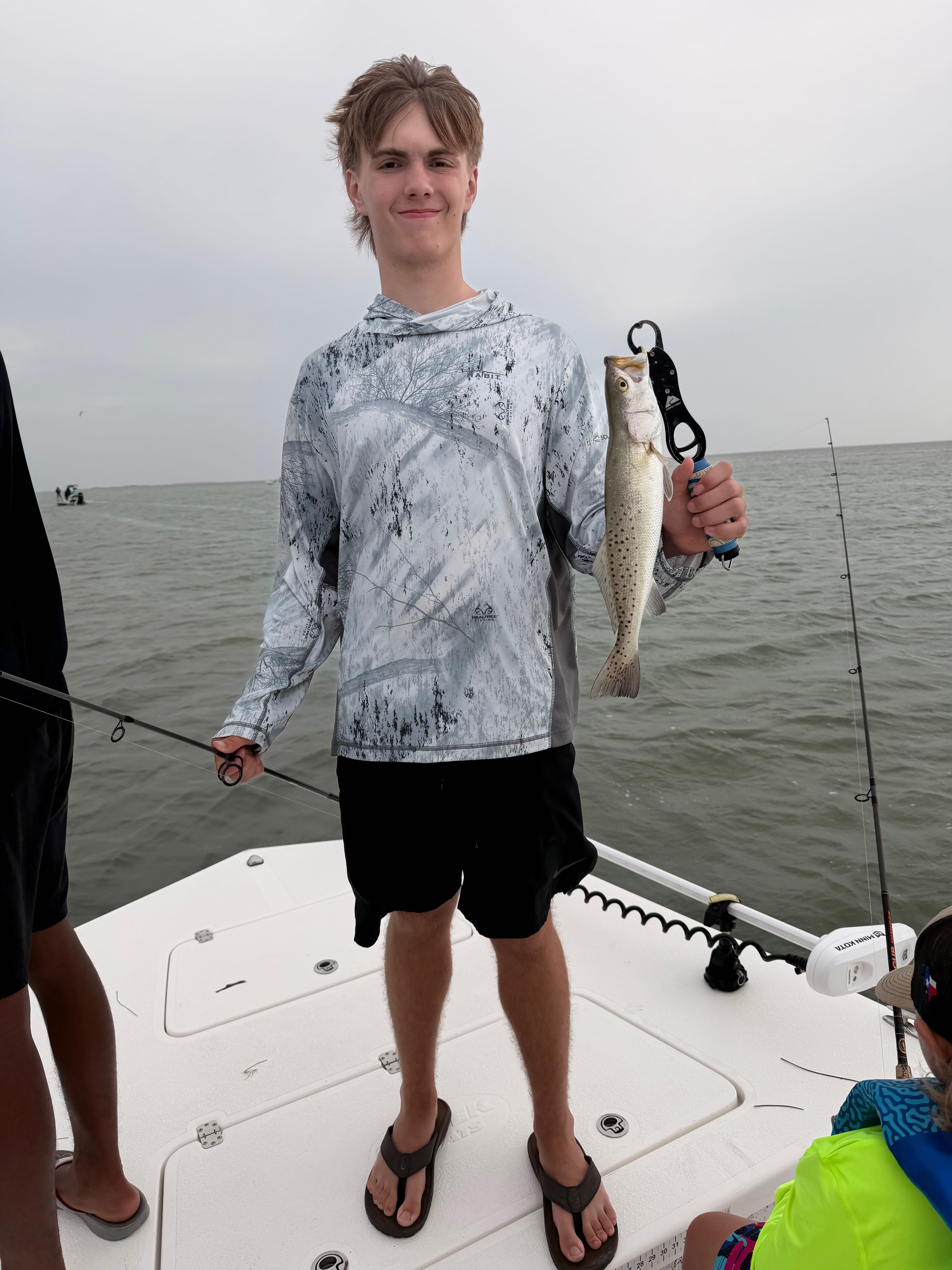 Speckled trout caught while fishing on boat in South Padre Island TX waters