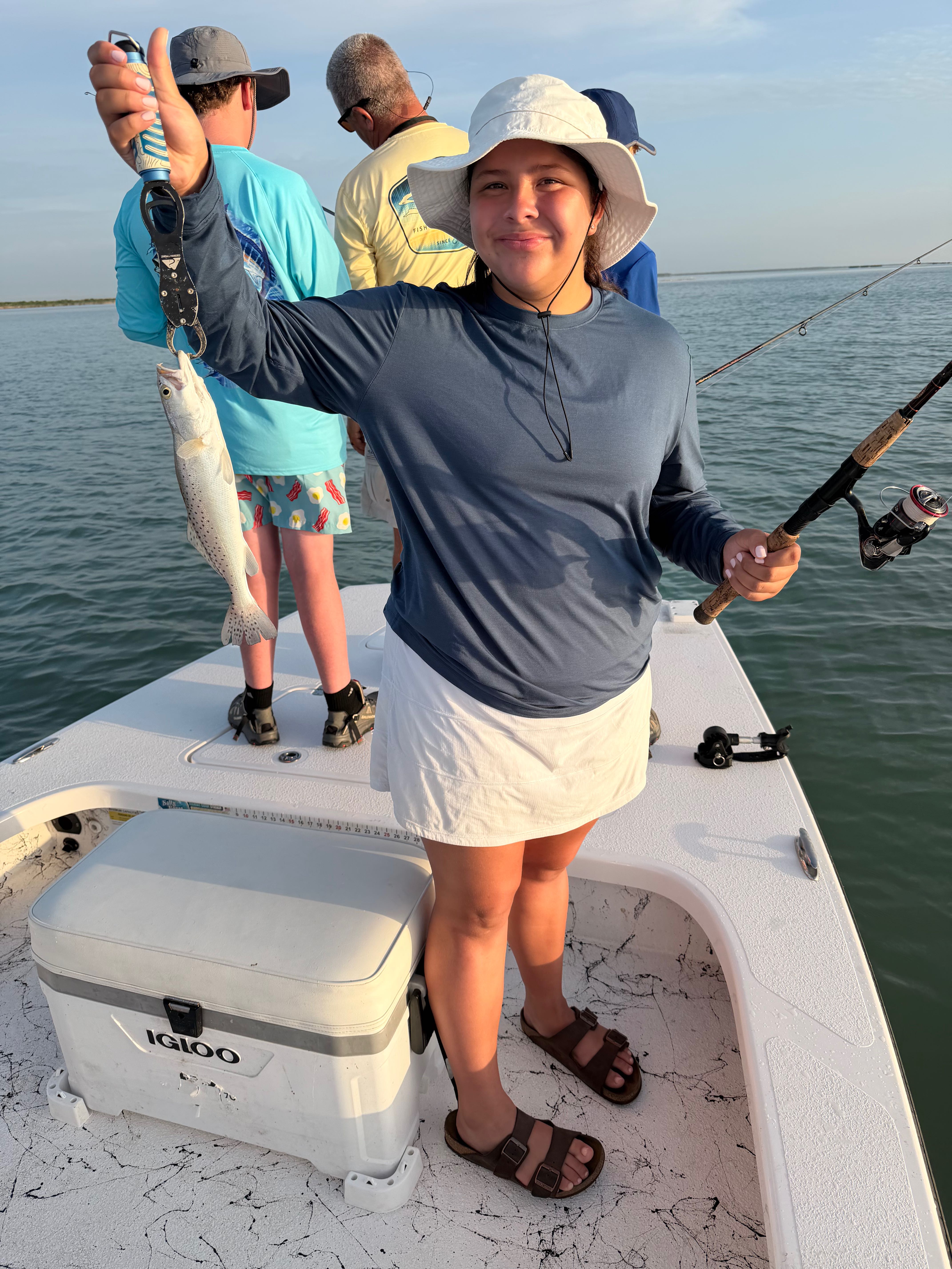 Speckled trout caught while fishing on boat near South Padre Island TX