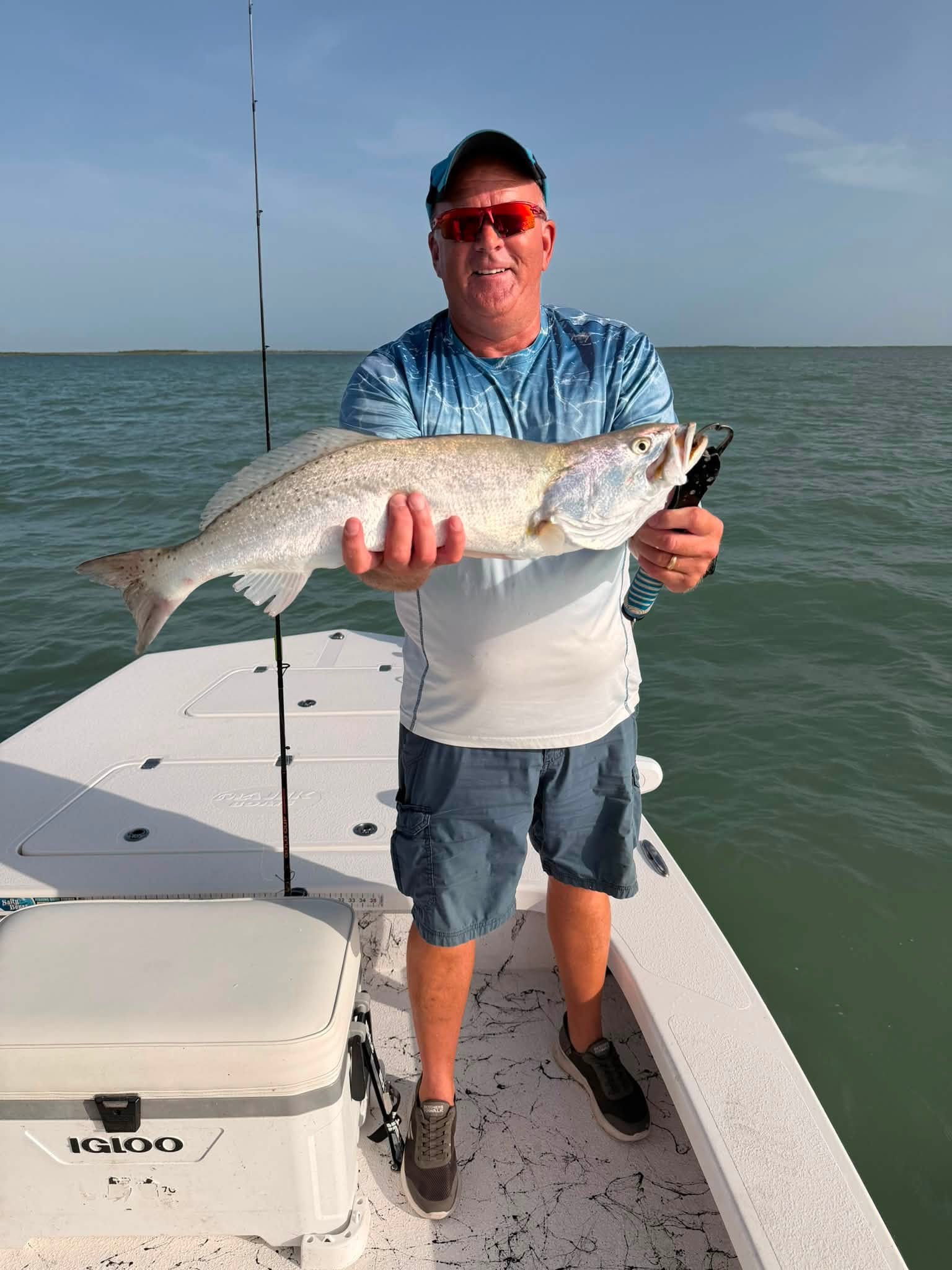 Speckled trout caught fishing on boat in South Padre Island TX waters