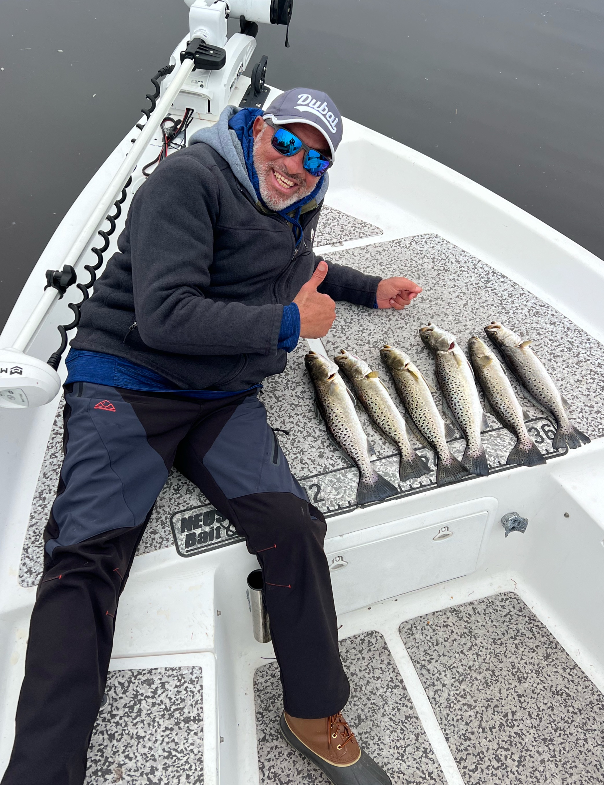 Three spotted weakfish caught while fishing in New Bern
