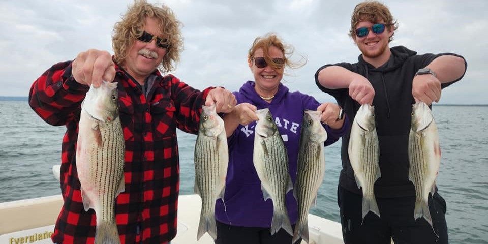 6 striped bass caught fishing in TX