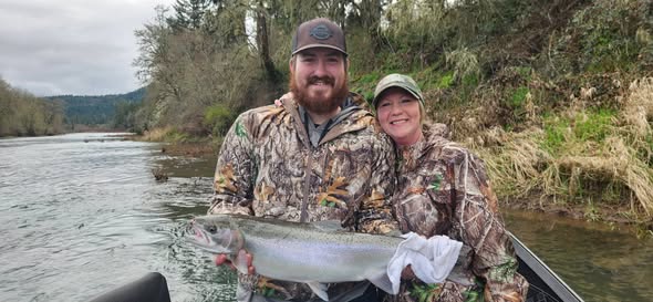 Successful fishing trip in Myrtle Creek OR with fresh caught fish