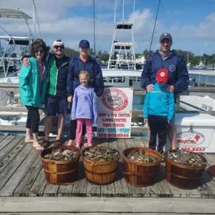 Group of 5 people fishing in North Carolina